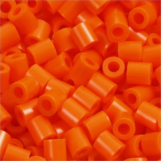 Nabbi Strijkkralen, afm 5x5 mm, gatgrootte 2,5 mm, helder oranje (13), medium, 6000stuks