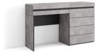 Bureau avec commode, 127x75x35 cm, aspect béton, design moderne