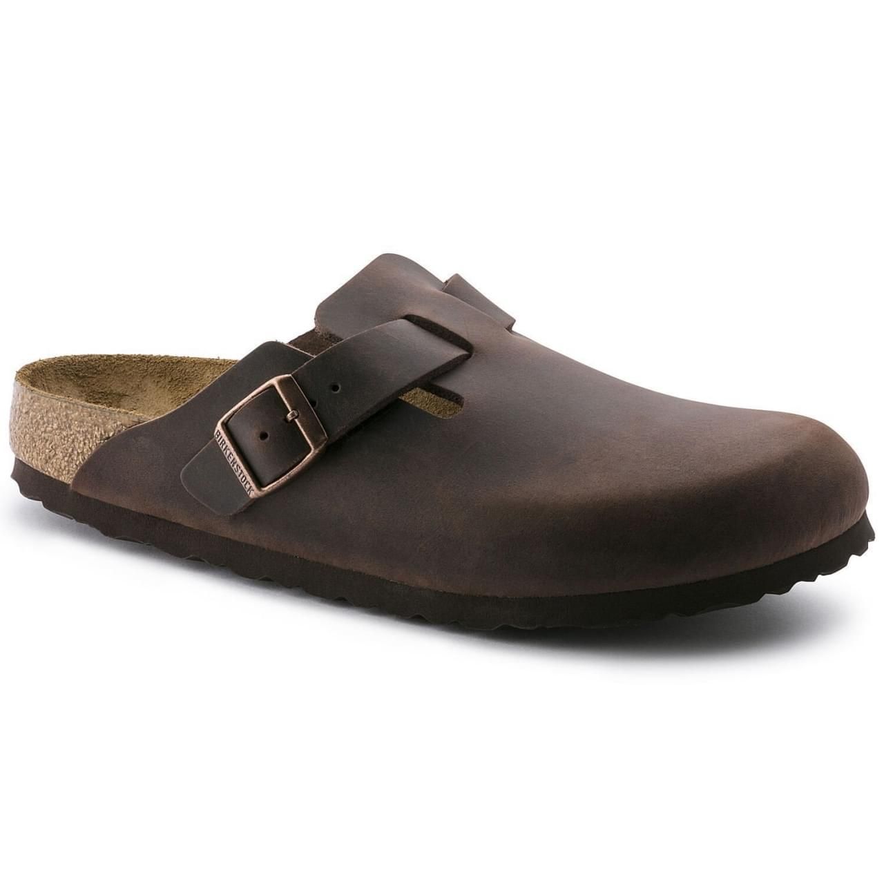 Birkenstock Boston Oiled Leather Habana Comfort Slippers