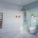 FortiFura Galeria Inloopdouche - ribbel - glas - 30x200cm - 8mm - nano - blind - inbouw profiel - helder geribbeld