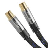 KabelDirekt - tv-antennekabel 4K & coaxiaal - 2 m, nylon | DVB-C, DVB-T, DVB-S mannelijke naar vrouwelijke connectoren