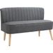 Canapé 2 places, aspect lin, structure bois, pour salon/chambre, 117 cm, gris