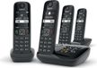 GIGASET AS690 A Quattro, téléphone sans fil, répondeur (20 minutes), fonction mains libres, 100 contacts, noir