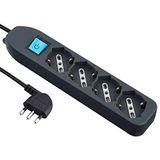 Electraline Meervoudige contactdoos, zwart, 62073