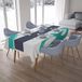 Bonamaison Tafelkleed, Anti-Mold, Sneldrogend, Waterdicht, 100% Polyester Tafellaken, Turkoois, wit, 140 x 200 Cm