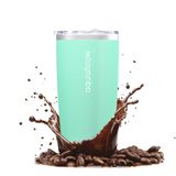 Aquafloow Thermobeker Dubbelwandig Geïsoleerd Roestvrij Staal 500 ml, Koffie Mok om Mee te Nemen met Lekvrije Deksel, Autobeker | Herbruikbaar, voor Op Reis, Camping, Fietsen, Outdoor – Mint