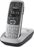 Gigaset E560 téléphone DECT sans fil, argent, avec grandes touches, compatible avec les appareils auditifs, bouton SOS, son HDSP, extra fort