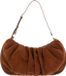 MANDARINA DUCK Leren Schoudertas Velvet Plisse Hobo Caramel Cafe Lichtbruin