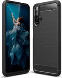 Techsuit Carbon Silicone Back Cover hoesje voor HONOR 20 / Huawei nova 5T - Noir