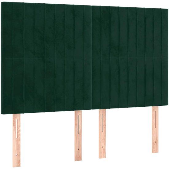 vidaXL Hoofdbord Donkergroen Fluweel 144x5x118/128 cm