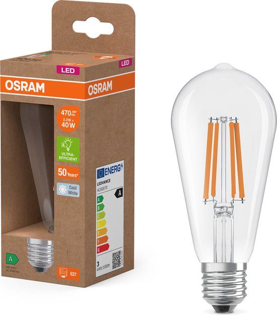 OSRAM LED Globe Lamp - E27 - 7.2W - 4000K - Frosted Design