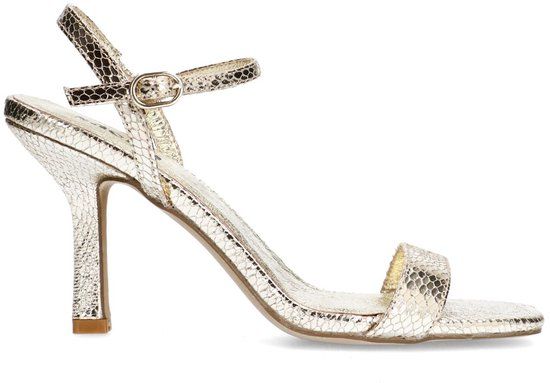Sacha - Dames - Gouden sandalen met hak - Maat 42