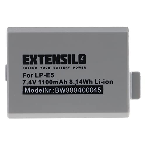 EXTENSILO Vervangende batterij voor Canon LP-E5 voor spiegelreflexcamera (1100 mAh, 7,4 V, Li-Ion)