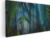 Artaza Canvas Schilderij Dichte Jungle Met Zonnestralen 40x20 cm