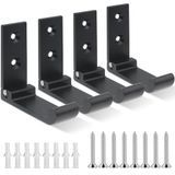 Kapstokken Shenzhen Haorui Industrial Technology Co., Ltd. 4 stks Oortelefoon Muur Mount, Opvouwbare Muur Haken, oortelefoon houder, aluminiumlegering, met schroeven, kapstokken voor Kantoor, Keuken, Cape, hoed (zwart)