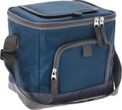 Merkloos Strand/camping koeltas - schoudertas model - L22 x B18 x H22 cm - 2 vakken - blauw