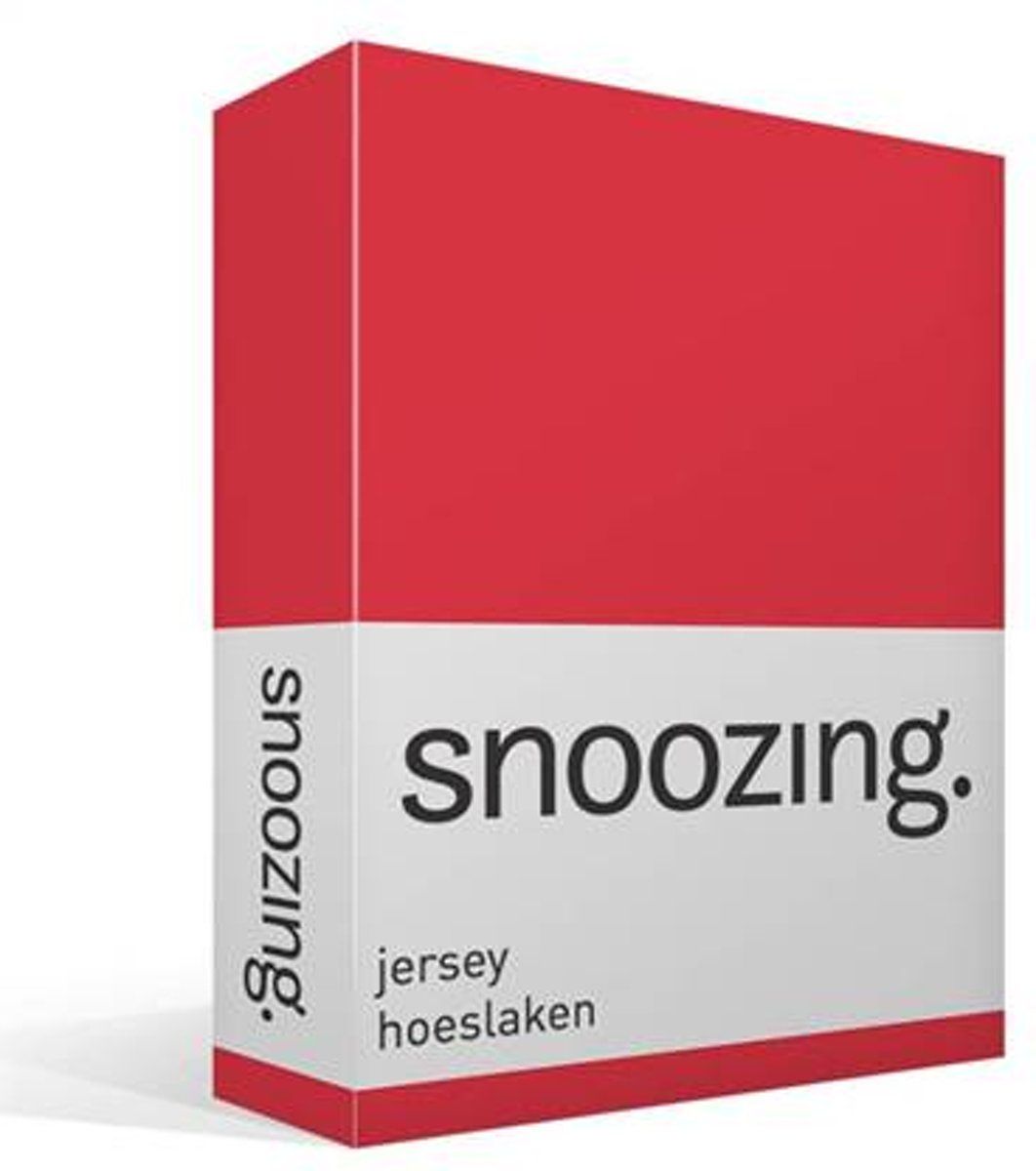 Snoozing Jersey - Hoeslaken - 80/90x200 cm - Rood