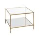 HAKU Bijzettafel goud metaal salontafel veiligheidsglas 5 mm spiegel 5 mm - Maat: B 60 cm x H 45 cm x D 60 cm, Stijl: Art Deco