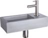 Differnz Fonteinset Ravo Rechthoek 38.5x18.5x9 Beton Lichtgrijs Rechte Toiletkraan Clickwaste Sifon RVS Look