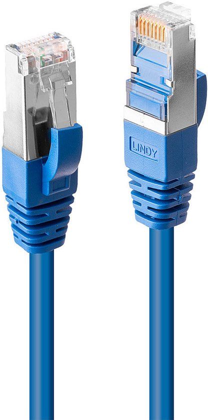 LINDY 45649 RJ45 Netwerkkabel, patchkabel CAT 6 S/FTP 20.00 m Blauw