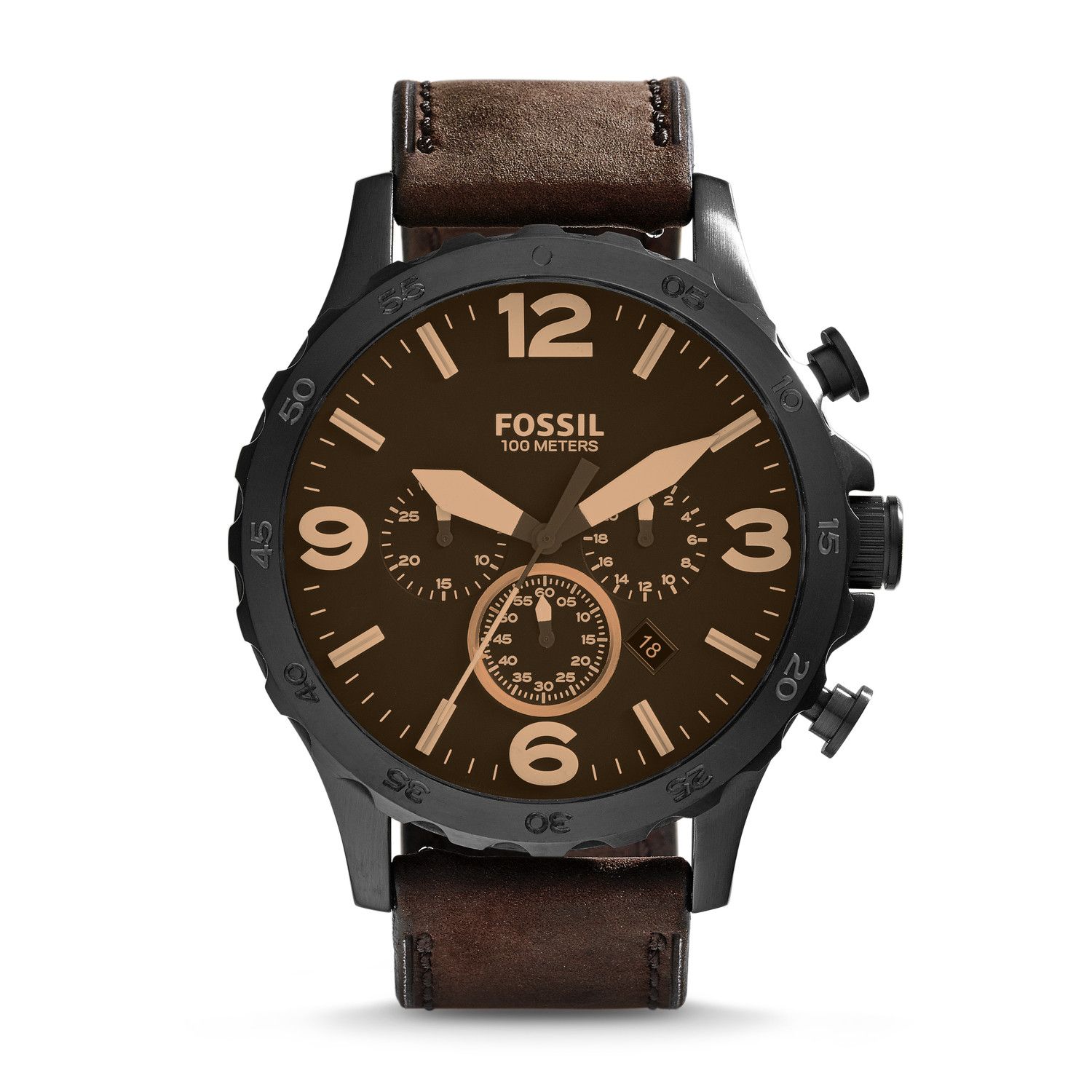 Fossil JR1487P Heren Horloge - Zwart - 50mm