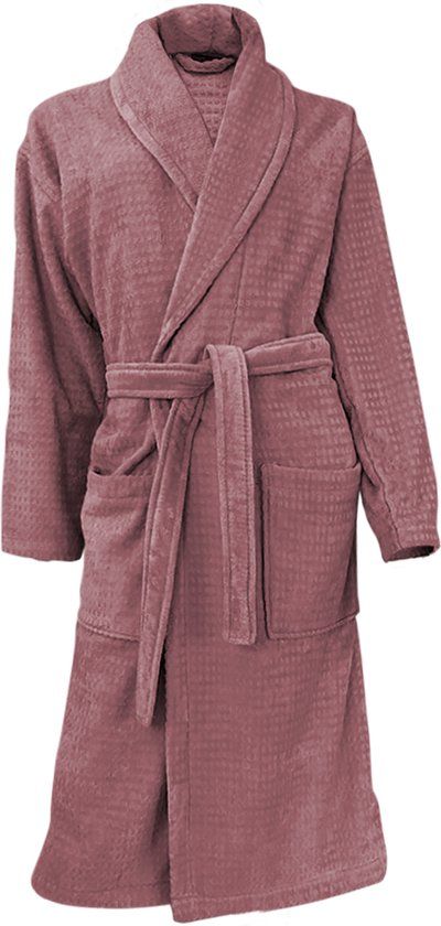 LINNICK Wafel Badjas Velours Katoen Roze - Maat M - Unisex