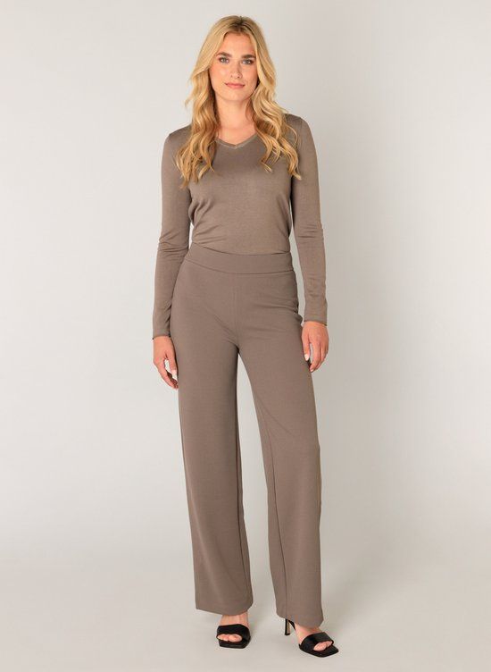 BASE LEVEL Yarah Broek - Dark Taupe - maat W36 / L32