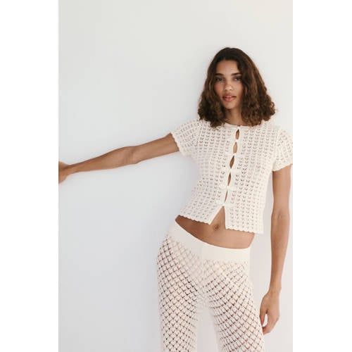 Mango gebreide top - ecru