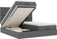 vidaXL - Ottomaans bed met matrassen - 160x200cm - Stof - Donkergrijs