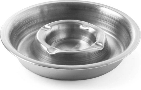 HENDI Asbak met vuurrand - roestvast staal - ⌀140x(H)30mm