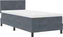 vidaXL Boxspring bed met hoofdeinde Donkergrijs 90 x 190 cm Fluweel