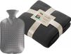 James & Nicholson Fleece deken/plaid - grijs - 130 x 170 cm - kruik - 2 liter