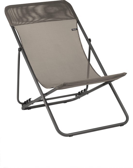 Lafuma Mobilier Maxi Transat Camping zitmeubel Batyline grijs 2019 Klapstoelen & Vouwstoelen