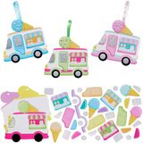 Baker Ross VC115 IJscowagen Mix & Match Decoratiesets - Set van 8, Schuimrubberen IJscowagenknutsels