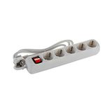 Alyco 199445 Stekkerdoos met schakelaar, 5 stopcontacten, 3 m kabel