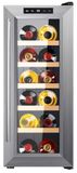 Cecotec Bolero GrandSommelier 1270 CoolWood Refroidisseur de vin thermoélectrique - 12 Bouteilles - Acier inoxydable