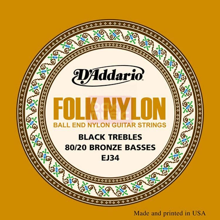 D'ADDARIO EJ34 Folk Nylon snarenset voor akoestische gitaar