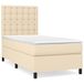 vidaXL Boxspring met matras stof crèmekleurig 80x200 cm