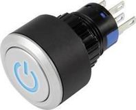 TRU COMPONENTS 1303031 LAS1-AWY-11T/B/12V/P Druktoets 250 V/AC 3 A 1x uit/(aan) Moment Blauw IP65