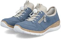 Rieker Dames Slippers Sneakers, Slippers, Comfort, MemoSoft N42G0-14 Blauw