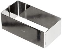 ibili Anneau de pâtisserie rectangulaire en acier inoxydable, argent, 12 x 6 x 4,5 cm