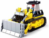 Sluban Town Bulldozer bouwspeelgoed kinderen vanaf 6 jaar - Constructiespeelgoed modelbouw - bouwdoos met 231 bouwstenen - M38-B0802