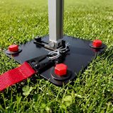 Merkloos Luifel Ankerplaatset - Luifel Bodembevestiging - Camper Luifel Stabiliseren - Universeel Snelsluitsysteem - 16 x 16 cm - Staal