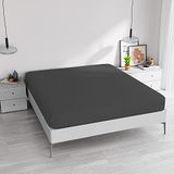 Hoeslaken Elegant Hoeslaken, 35 cm, Donkergrijs, Tweepersoonsbed Maxi