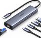 Ugreen USB-C Adapter 8-in-1 Hub | UGREEN 45320 / CM512 USB-C Hub & Ethernet Adapter – 6-in-1 Docking Station – 2× USB-C 3.2 + 1× USB-A 3.2 + 1× USB-A 2.0 + Gigabit RJ45 + USB-C Power Delivery – Aluminium – 1000 Mbps LAN – Grey