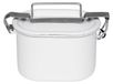 Pot de rangement ovale, diamètre 12 cm, blanc, 0,75 litre, émaillé, adapté au four