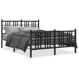 vidaXL Bedframe Metaal Zwart 137x190 cm