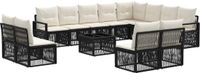 vidaXL Tuinbankenset 13 st Zwart poly rattan