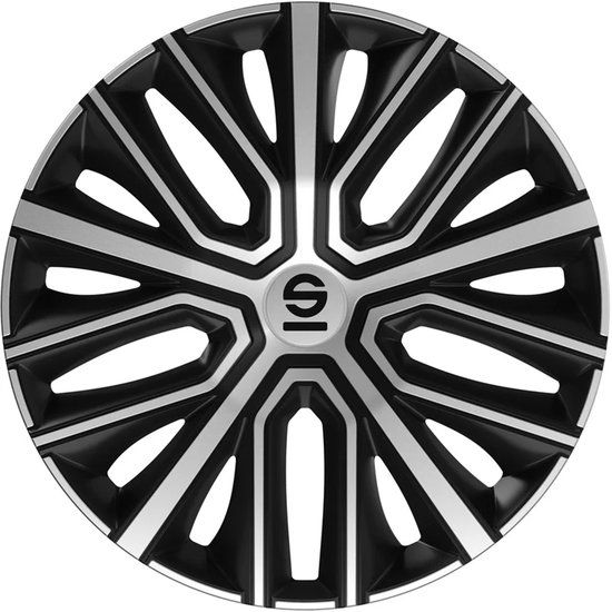 Sparco Wieldoppen Modena 16 inch Zwart Zilver - 4 stuks