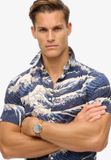 Superdry Hawaiian overhemd met korte mouwen - Heren - Katoen - L - The Great Wave